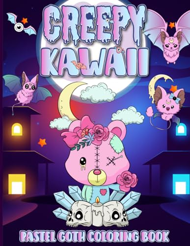 Creepy Kawaii Coloring Book For Kids Ages 4-8: A Spooky Gothic Friends Adventure